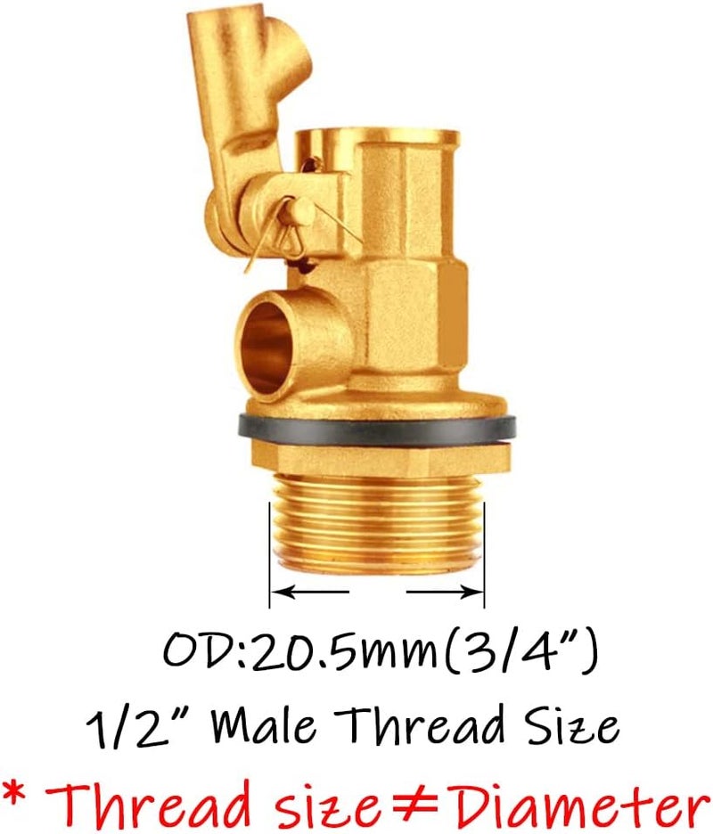 Uenede Float Ball Valve DN15 1/2" Male Thread Stainless Steel Floating Ball Brass Valve Automatic Switch for Stock Tank Pool Water Level Control - Image 2
